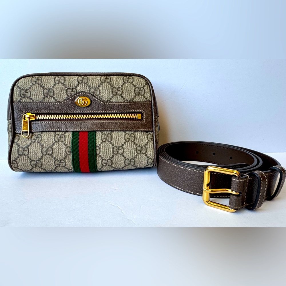 Gucci Belt Bag with Monogram Canvas and Leather Trim - Picture 4 of 17